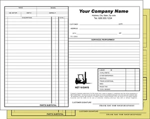 Orden de reparación de montacargas - factura de impresión personalizada calidad NCR de 2 partes - Imagen 1 de 1