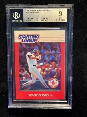 1988 Starting Lineup WADE BOGGS, BGS 9 MINT, LOW POP (2) w/ NONE Higher! - Image 1 of 2