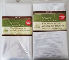 Set of 2 Home Collection Clear Bathroom Shower Curtain Plastic Liner Magnetic