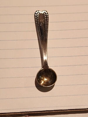 1 Tiffany & Co. Double Beaded edge sterling silver open salt spoon pattern "526" - Image 1 of 4