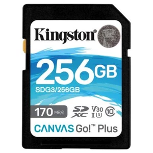 Kingston Canvas Go! Plus SDXC 170R C10 UHS-I U3 V30 256GB SDG3/256GB - Picture 1 of 6