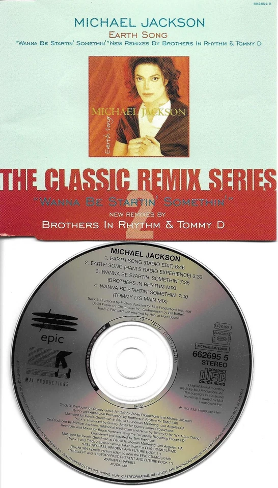 MICHAEL JACKSON Earth Song / Wanna Be  MIXES & EDIT Europe CD single USA seller Foto 1 de 1