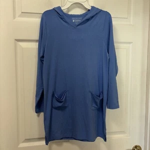 NWT Coolibar UPF 50+ Catalina Beach Cover-Up Hoodie Dress Sun Youth Girls Sz L - Picture 1 of 9