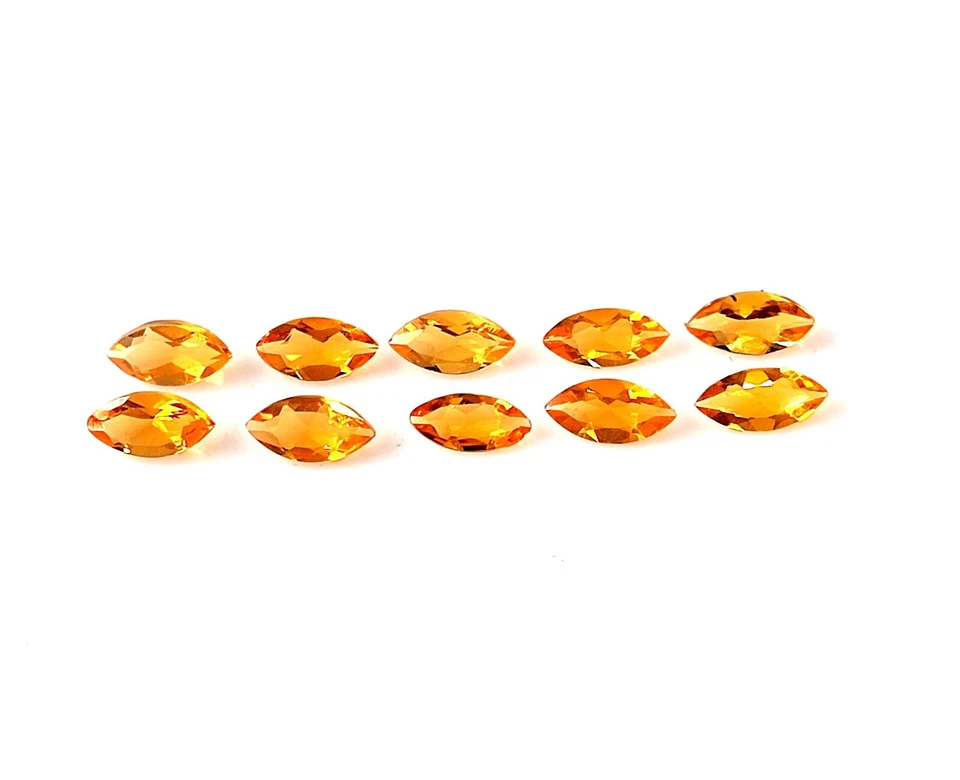 2.5X5 MM MARQUISE CUT AAA+ NATURAL MEXICAN FIRE OPAL FACETED GEMSTONE 10 PIECES - Image 1 of 4