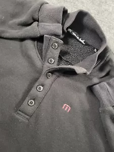 Travis Mathew Golf Sweater Mens XL Black Button Pullover Sweatshirt Long Sleeve - Picture 1 of 12