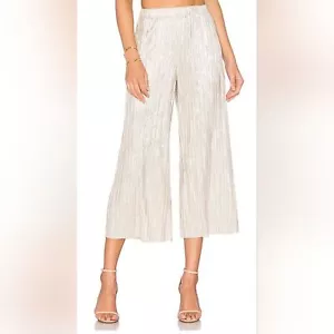 Alice + Olivia Metallic Gold Pant Read Flawed - Picture 1 of 8