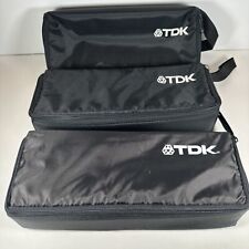 TDK Case Logic 15 Cassette Storage Holders Carrying Case’s Lot (3) Black