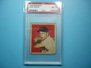 1949 BOWMAN MLB BASEBALL CARD #31 DICK KOKOS ROOKIE PSA 8 NM/MINT SHARP!! '49 GL - Picture 1 of 4