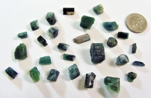 87 Karat 27 Blau Dunkler Turmalin Kristalle Schliff Ruf Reiki Metaphysisch 50233 - Bild 1 von 9