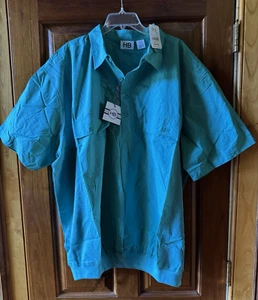 Harbor Bay Shirt Mens 3XL Green or Black Button Up Short Sleeve Casual NWT - Picture 1 of 6