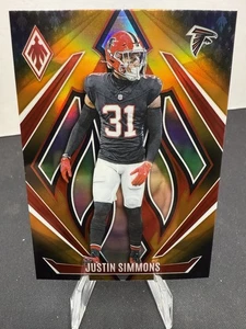💥2024 Panini Phoenix Justin Simmons #92 Orange Fade Atlanta Falcons - Imagen 1 de 2