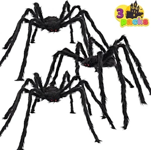 3Pack 35" Realistic Spiders Halloween Outdoor Decoration Hairy Giant Spiders - Picture 1 of 7