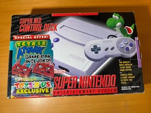 Super Nintendo Console SNES Mini Jr. Tetris Attack Complete Excellent - Picture 1 of 16