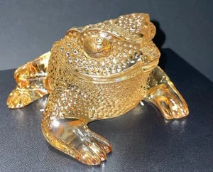 Lalique Gold Frog With Original Box Perfect - Picture 1 of 14