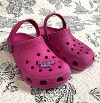Crocs Classic Clogs Hot Pink Children Big Kids Size C 13 Age 5+ "Gamer Girl" - Image 1 of 4