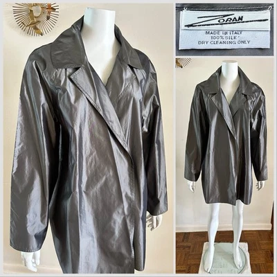 1990-е Zoran шелк открытый куртка платье наложение пыли пальто Cyberpunk O/S Y2K винтажный - Изображение 1 из 4