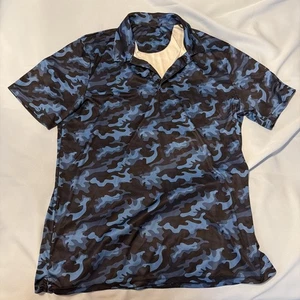 Bertigo Shirt Mens XLg Performance Blue Golf Polo Stretch Pickleball Athleisure - Picture 1 of 6