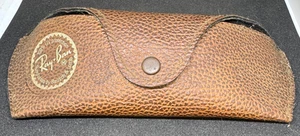 Vintage Ray Ban Sonnenbrillenetui Braun Leder Druckknopf - Bild 1 von 5