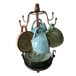 Creation Core Vintage Bronze Iron Coffee Cup Holder Storage Premium Rustic Te... - Picture 1 of 7