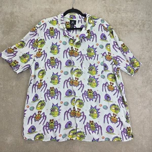 H&M Cartoon Network Rick & Morty Button Down Short Sleeve Shirt, Large - Picture 1 of 21
