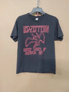 Vintage Led Zeppelin Shirt Mens Large Black United States Tour 1977 Band Tee 70s - Picture 1 of 15