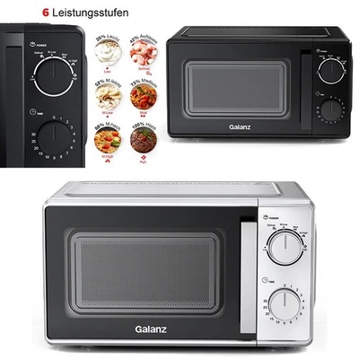 Galanz Mikrowelle 20L 5Stufen Micro Wave Schwarz,Silber Mini Backofen Kleine - Bild 1 von 4