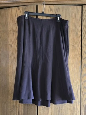 Falda corneada Dressbarn marrón oscuro hasta la rodilla para mujer 16 usada en excelente estado Foto 1 de 4