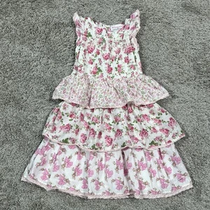 American Girl 's Love Shack Fancy Dress Pink Floral Garden Party Ruffles Size 3 - Picture 1 of 9