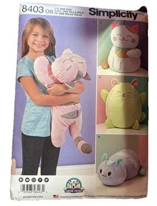 SIMPLICITY 8403 STUFFED KITTIES Sewing Pattern 3 Styles 16" - 22" Skill: AVERAGE - Picture 1 of 2