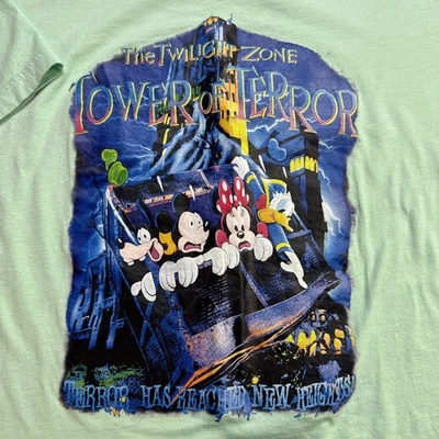 Camiseta Twilight Zone Torre del Terror Verde Menta 3XL XXXL Cuello Redondo Lona Bella Foto 1 de 4