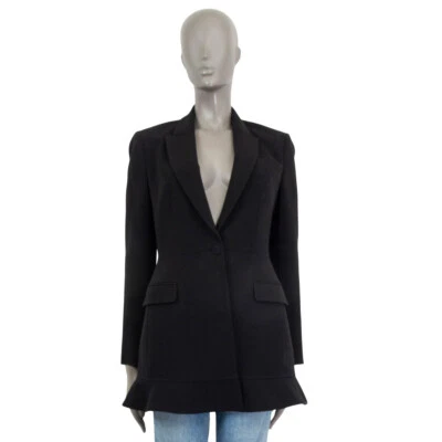 65283 Auténtico ALTUZZARA Negro Acetato CORTE LARGO BOTÓN ÚNICO Blazer Chaqueta 40 M Foto 1 de 4