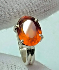 CERTIFIED HESSONITE GOMED STERLING SILVER RING