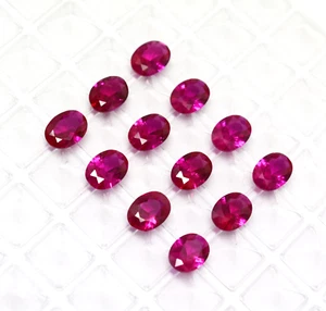Certified Loose Mogok Red Ruby Small Size 12 Pcs Lot Ruby Stone Natural Gemstone - Picture 1 of 8