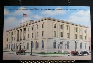 Postamt und Bundesgericht - W. Park Ave & Commercial ST - Waterloo-IOWa - Bild 1 von 2