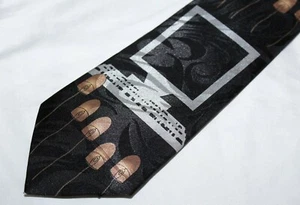 Steven Harris Men's Handmade Black Gold Neck Tie Computer mouse Novelty - Picture 1 of 3