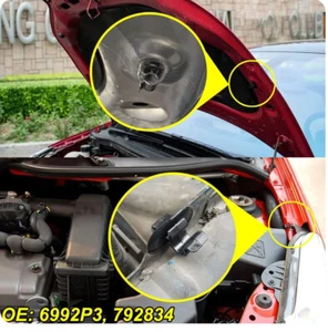 2XRICAMBIO CLIP PERNO Rivetto SUPPORTO BLOCCO ASTA COFANO MOTORE CITROEN PEUGEOT - Foto 1 di 3