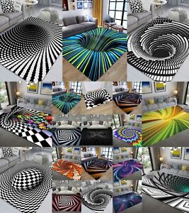 3D Vortex Illusion Teppiche Rutschfeste Bodenmatte Wohnzimmer-Dekor-Fußmatte Neu