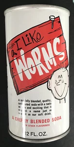 1980s “I Like Worms” Empty Cherry Blended Soda Pop Can - Picture 1 of 6