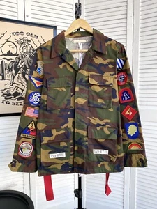 Off-White Camo Field Jacket Patch Cargo 13 M-65 Men's Green Coat Size S - M - Picture 1 of 24