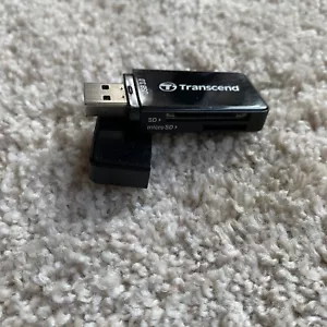Black Transcend High-Speed RDF5 USB3.0 SDHC/SDXC/microSDHC/microSDXC Card Reader - Picture 1 of 5