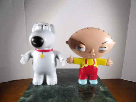 Family Guy Stewie Griffin and Brian Griffin Rubber Figures 2004 Cover