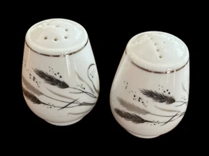 Easterling Porcelain Salt & Pepper Shakers: Ceres Pattern￼ With Platinum Accents - Picture 1 of 8