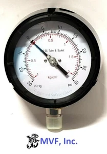 Gauge 4-1/2" Face Phenolic Case 30-0-30 Vacuum 1/2" NPT Stainless Lower 013ER96 - Picture 1 of 2