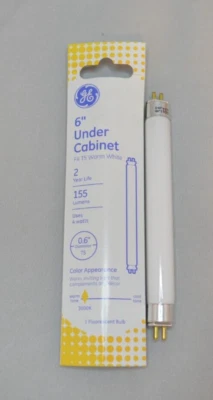 GE F4 T5 Warm White 6" Under Cabinet fluorescent light bulb 4 Watts - Image 1 of 2