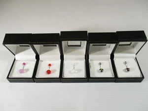 5 Belly Bars Different Colours & Styles Brand New Surgical Steel 8G Bars - Picture 1 of 5