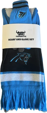Carolina Panthers NFL Licensed Scarf and Gloves Gift Set NWT Winter Set Apparel Cover