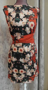 Size 12 River Island Red Floral Sleeveless Midi Dress Wedding Cruise Party - Picture 1 of 7