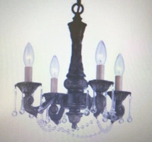 Quoizel 4 Light Crystal Chandelier Palladian Bronze QMC1681PN MSRP $420 - Picture 1 of 7