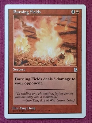 Magic The Gathering PORTAL THREE KINGDOMS BURNING FIELDS red card MTG P3K - Image 1 of 2