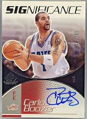 Carlos Boozer 2002-03 SP Game Used Edition SIGnificance Autograph Auto SP # /100 - Image 1 of 2